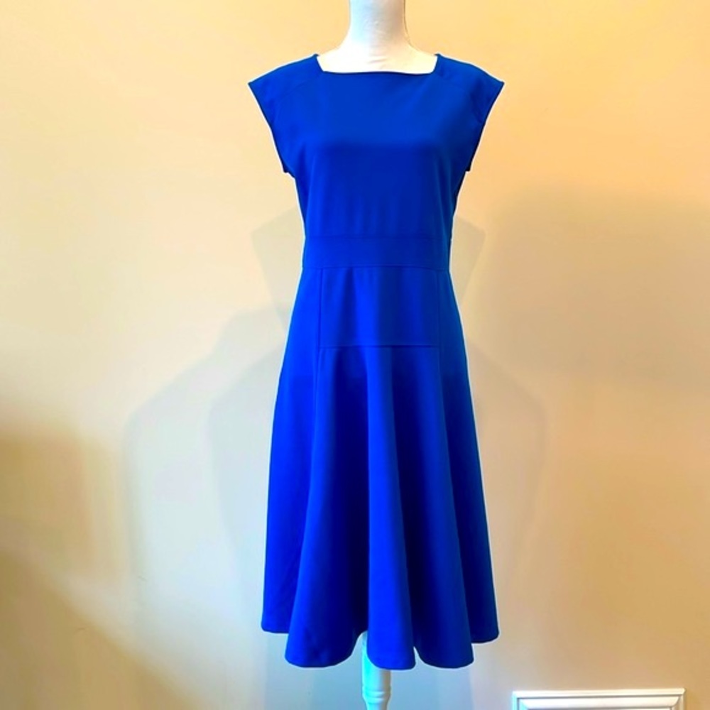 Lands' End Blue Ponte Knit Dress